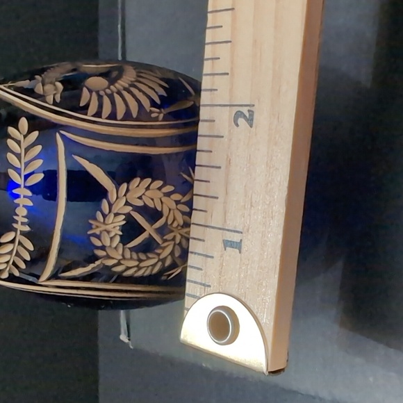 VGT,Cobalt Blue Etched Russian Faberge Egg . - Picture 9 of 9